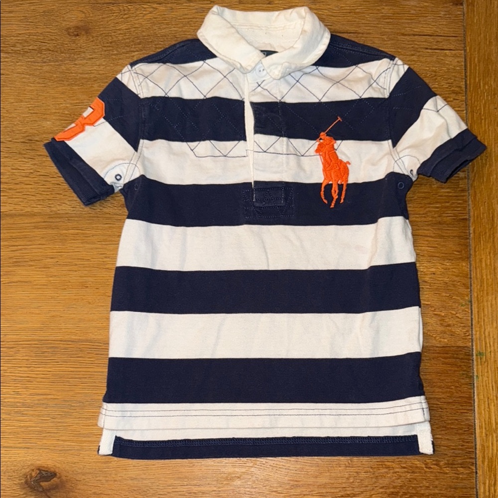 Polo by Ralph Lauren Nautical Blue and White Polo